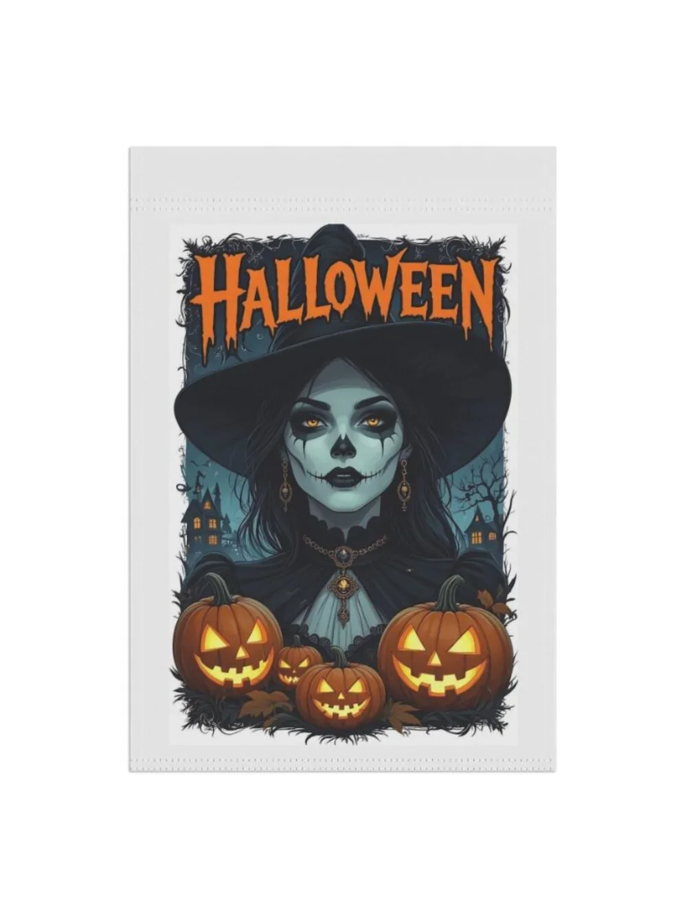 Halloween Witch Pumpkin Garden Flag Outdoor Decor